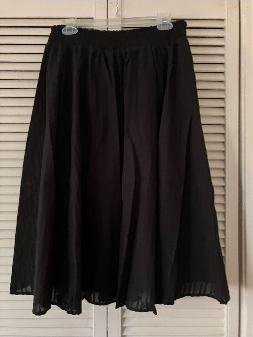 Torrid Size 1 (14-16) Seer Sucker Black Smocked Midi Two-Piece Skirt / Top Set - Picture 9 of 14